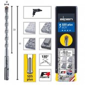  ALPEN SDS PLUS F4 Forte 2 pentru beton,25 x 1000/950, 2 muchii